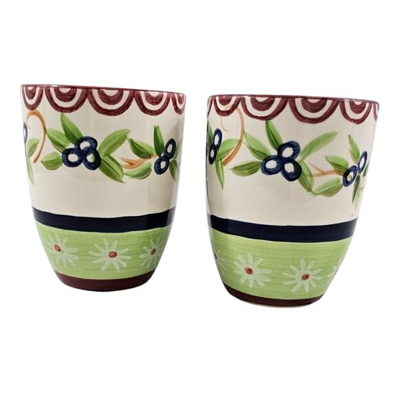 Pfaltzgraff SOMMERSBY Hand Painted Ceramic Coffee Tea Mugs Cups – Set of 2 - Picture 2 of 16
